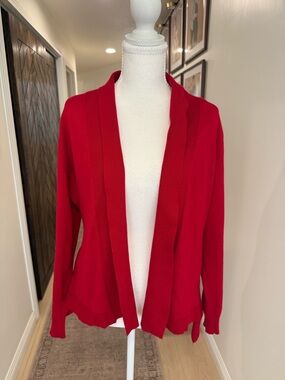 Large 89th + Madison Red Sweater Cardigan